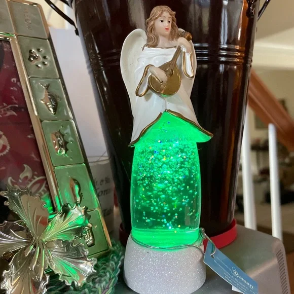 NEW Angel color-changing Night Light Glitter Snow Globe by Roman, Gift-able! - Picture 6 of 14
